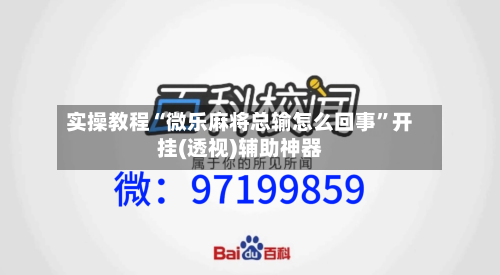 实操教程“微乐麻将总输怎么回事”开挂(透视)辅助神器