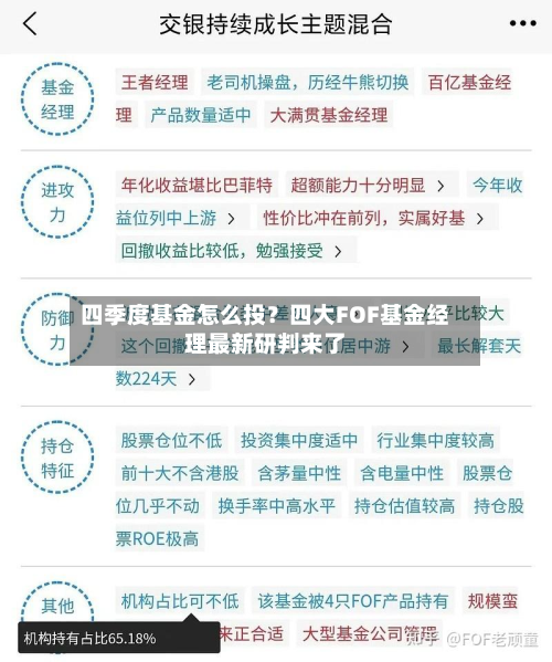 四季度基金怎么投?四大FOF基金经理最新研判来了