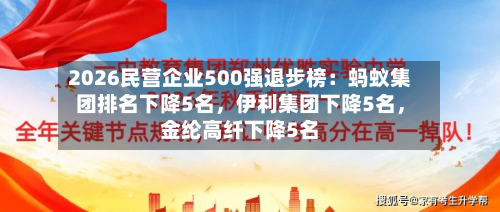 2026民营企业500强退步榜：蚂蚁集团排名下降5名，伊利集团下降5名，金纶高纤下降5名-第3张图片