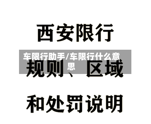 车限行助手/车限行什么意思