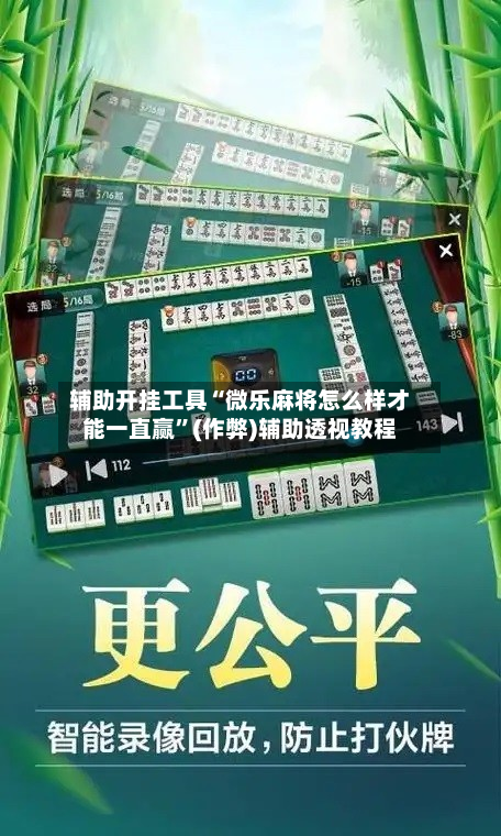 辅助开挂工具“微乐麻将怎么样才能一直赢”(作弊)辅助透视教程