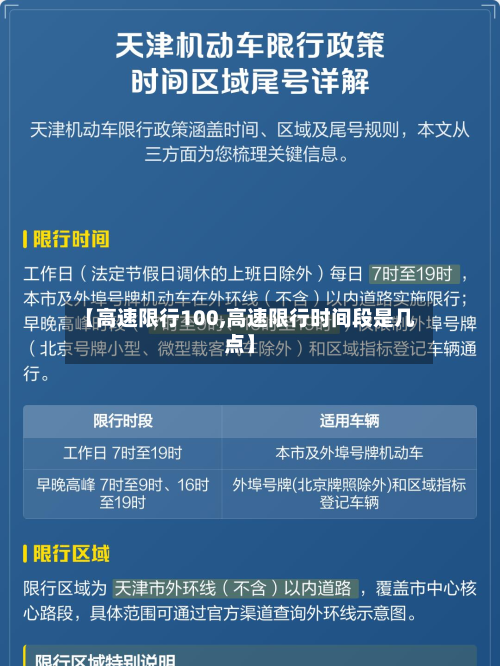 【高速限行100,高速限行时间段是几点】-第3张图片