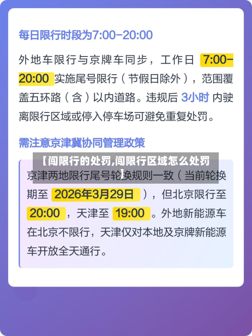 【闯限行的处罚,闯限行区域怎么处罚】