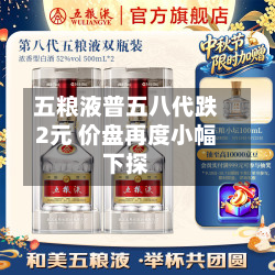 五粮液普五八代跌2元 价盘再度小幅下探