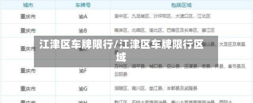 江津区车牌限行/江津区车牌限行区域-第3张图片