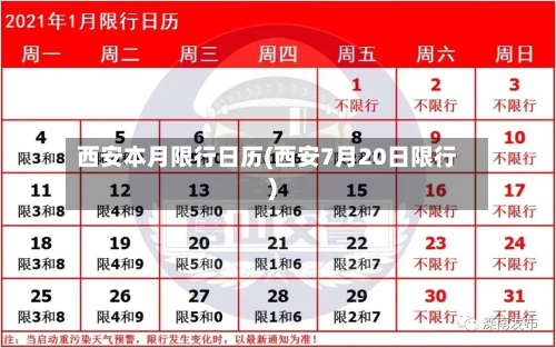 西安本月限行日历(西安7月20日限行)