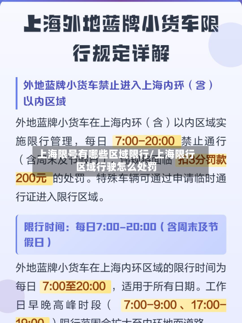 上海限号有哪些区域限行/上海限行区域行驶怎么处罚-第2张图片