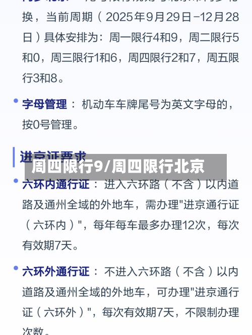 周四限行9/周四限行北京-第2张图片