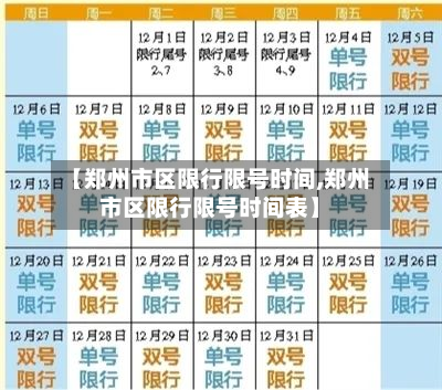 【郑州市区限行限号时间,郑州市区限行限号时间表】-第2张图片