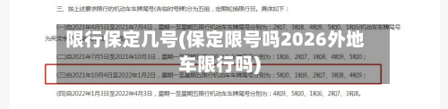 限行保定几号(保定限号吗2026外地车限行吗)-第2张图片