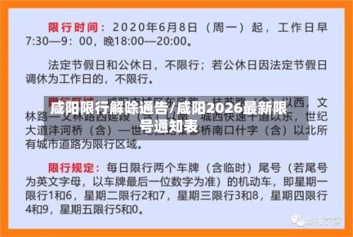 咸阳限行解除通告/咸阳2026最新限号通知表-第2张图片