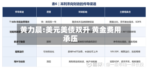 黄力晨:美元美债双升 黄金费用承压