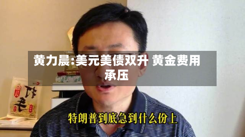 黄力晨:美元美债双升 黄金费用
承压