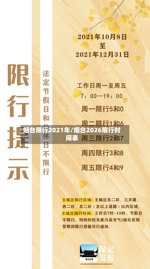烟台限行2021年/烟台2026限行时间表