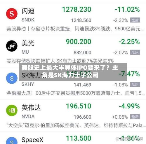 美股史上最大半导体IPO要来了?主角是SK海力士子公司-第3张图片