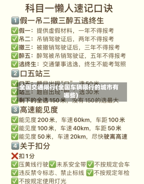 全国交通限行(全国车辆限行的城市有哪些)