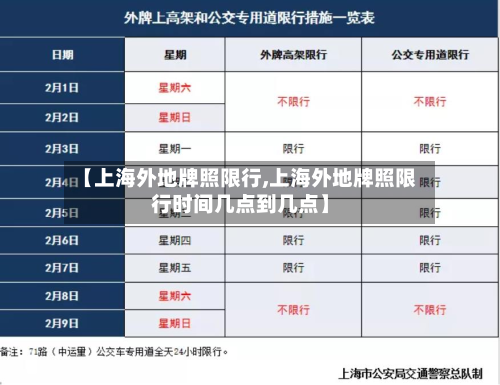 【上海外地牌照限行,上海外地牌照限行时间几点到几点】-第2张图片