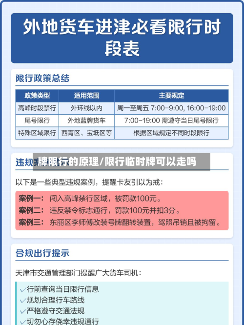 牌限行的原理/限行临时牌可以走吗