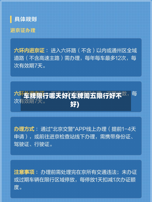 车牌限行哪天好(车牌周五限行好不好)