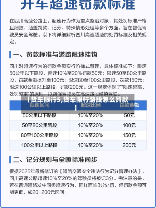 【货车限行5,货车限行路段怎么罚款】-第2张图片