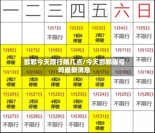 邯郸今天限行限几点/今天邯郸限号吗最新消息-第2张图片