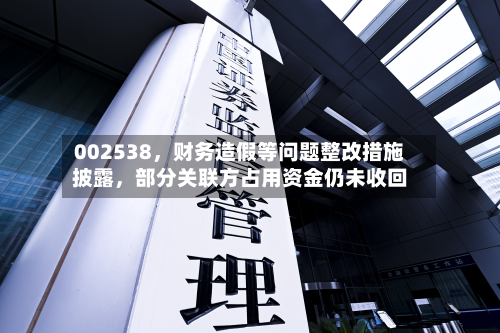 002538，财务造假等问题整改措施披露，部分关联方占用资金仍未收回