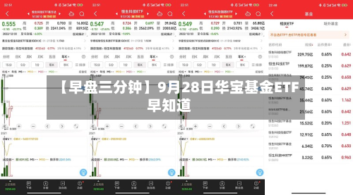 【早盘三分钟】9月28日华宝基金ETF早知道