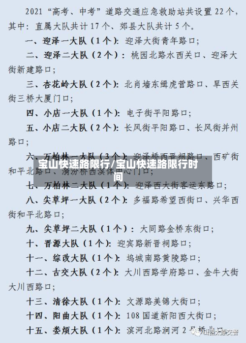 宝山快速路限行/宝山快速路限行时间
