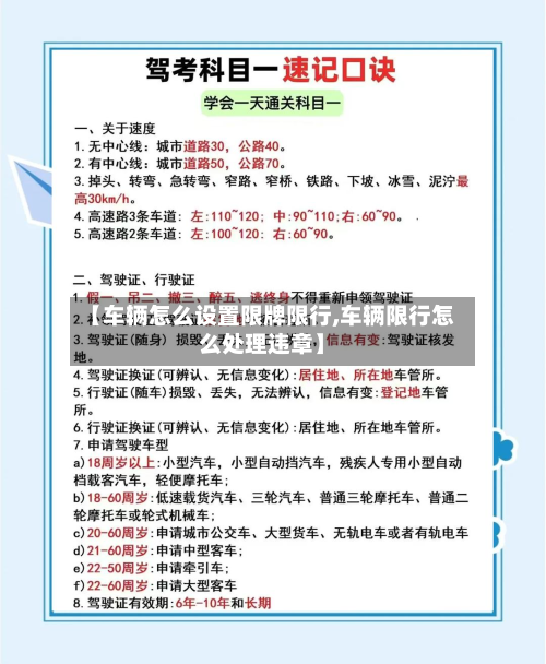 【车辆怎么设置限牌限行,车辆限行怎么处理违章】
