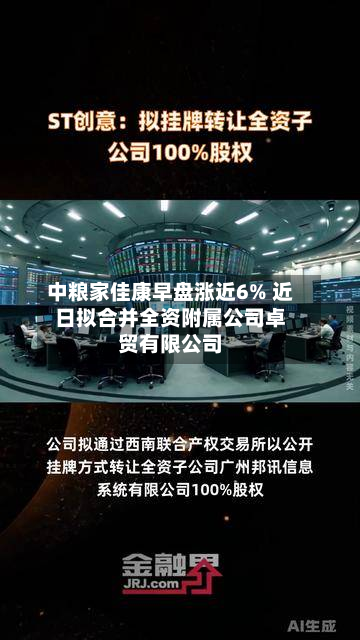 中粮家佳康早盘涨近6% 近日拟合并全资附属公司卓贸有限公司-第2张图片
