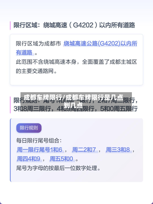 成都车牌限行/成都车牌限行是几点到几点