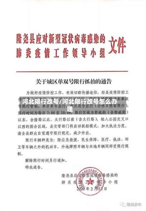 河北限行改号/河北限行改号怎么办理
