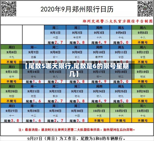 【尾数5哪天限行,尾数是6的限号星期几】