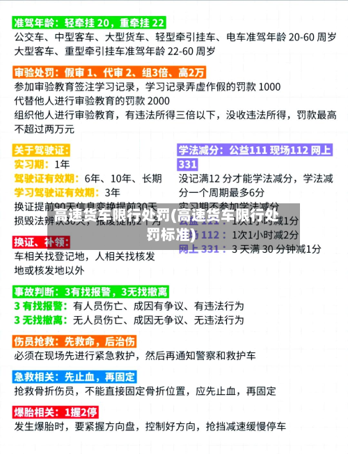 高速货车限行处罚(高速货车限行处罚标准)-第2张图片