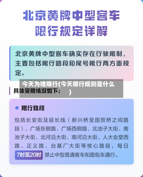 今天为啥限行(今天限行规则是什么)