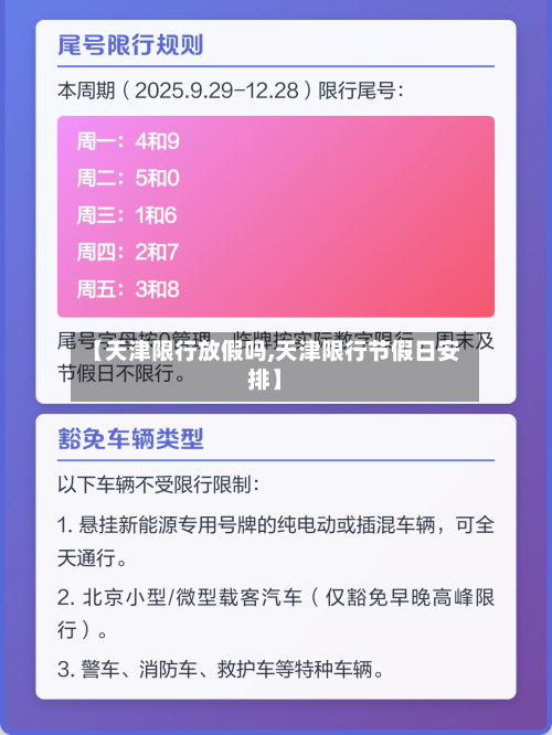 【天津限行放假吗,天津限行节假日安排】
