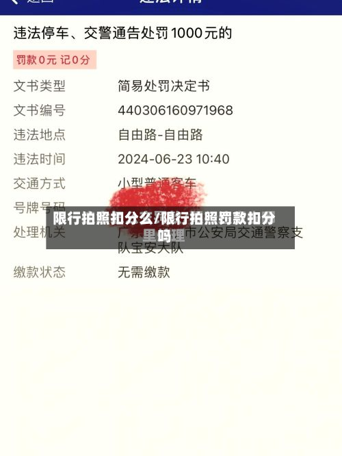限行拍照扣分么/限行拍照罚款扣分吗
