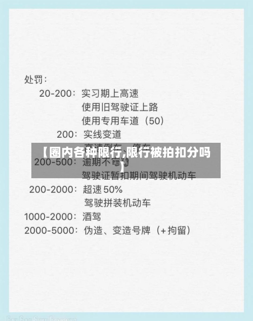 【圈内各种限行,限行被拍扣分吗】-第2张图片