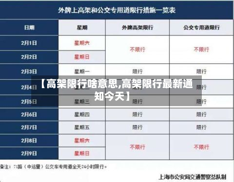 【高架限行啥意思,高架限行最新通知今天】-第3张图片